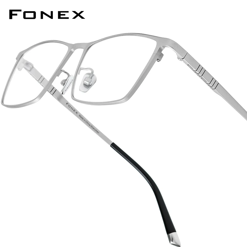 FONEX إطار نظارات تيتانيوم للرجال مربع رجالي كلاسيكية