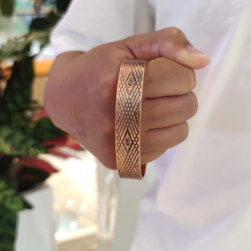 سوار مغناطيسي من النحاس الخالص فينترلي للرجال أساور