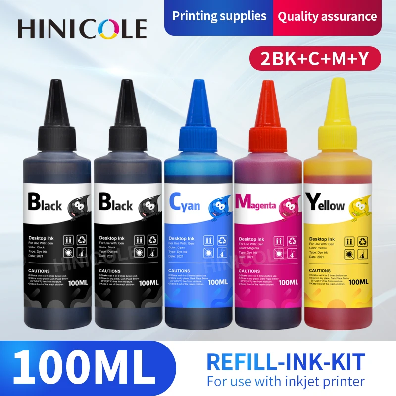 مجموعة حبر HINICOLE 100 مل للتعبئة العالمية لطابعات