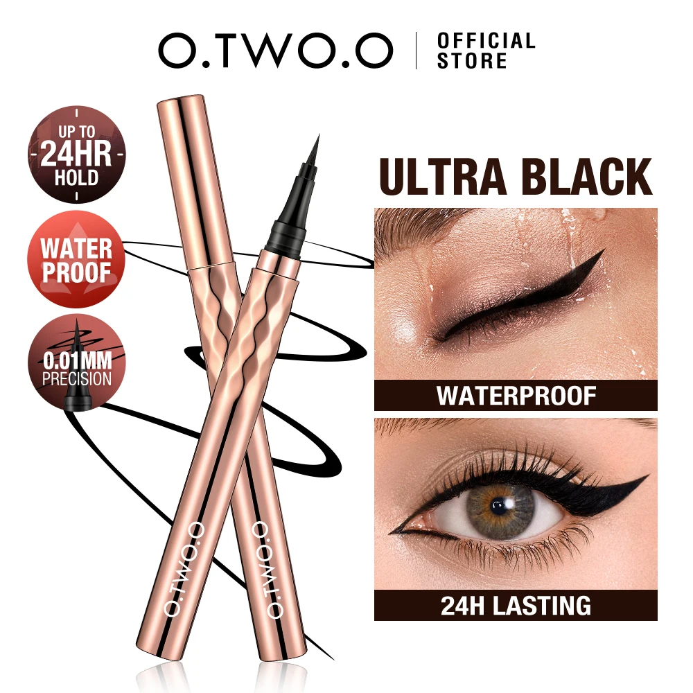 O.TWO.O قلم كحل سائل أسود مقاوم للماء يدوم